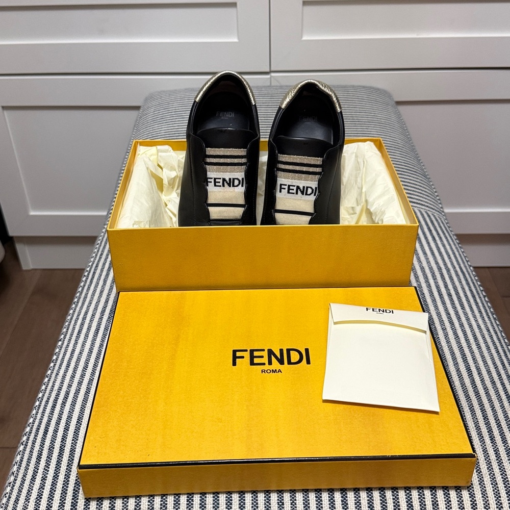 Fendi Black and Gold Women’s Sneakers